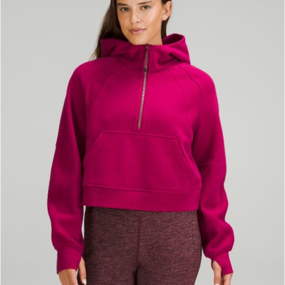 Pink Lululemon Scuba Cropped Hoodie